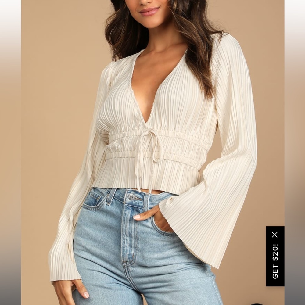 Lulus champagne long sleeve top